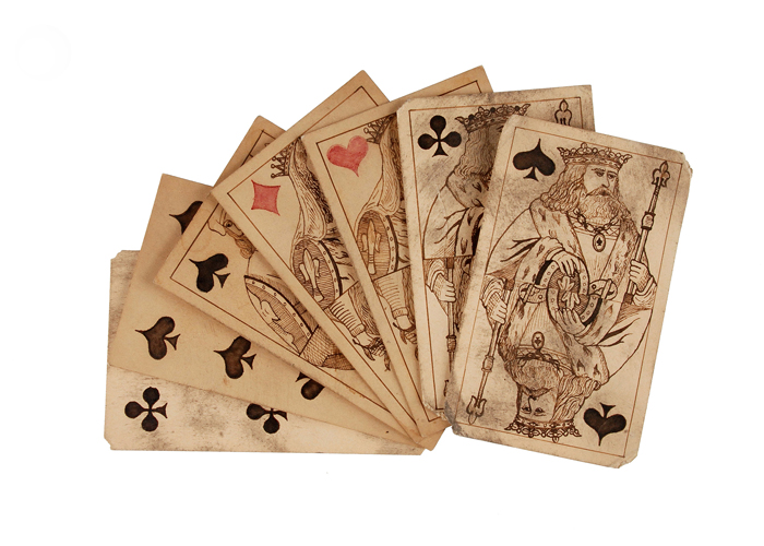Karty do gry wykonane w X Pawilonie pod koniec XIX wieku