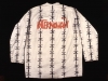 Koszula z obozu internowanych w Zaborzu, [1982] druk, kredki, biała flanela