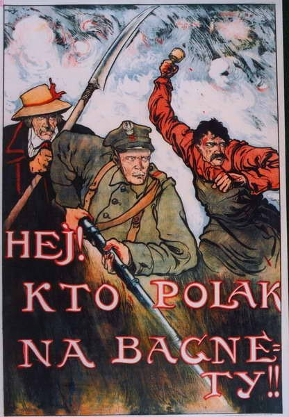 Kamil Mackiewicz, Hej! Kto Polak na bagnety!!, 1920, plakat
