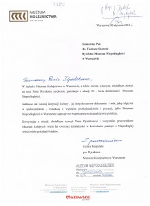 Jubileusz 25- lecia MN, Muzeum Kolejnictwa