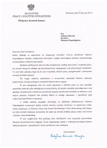 Jubileusz 25-lecia, Ministerstwo pracy i polityki spolecznej